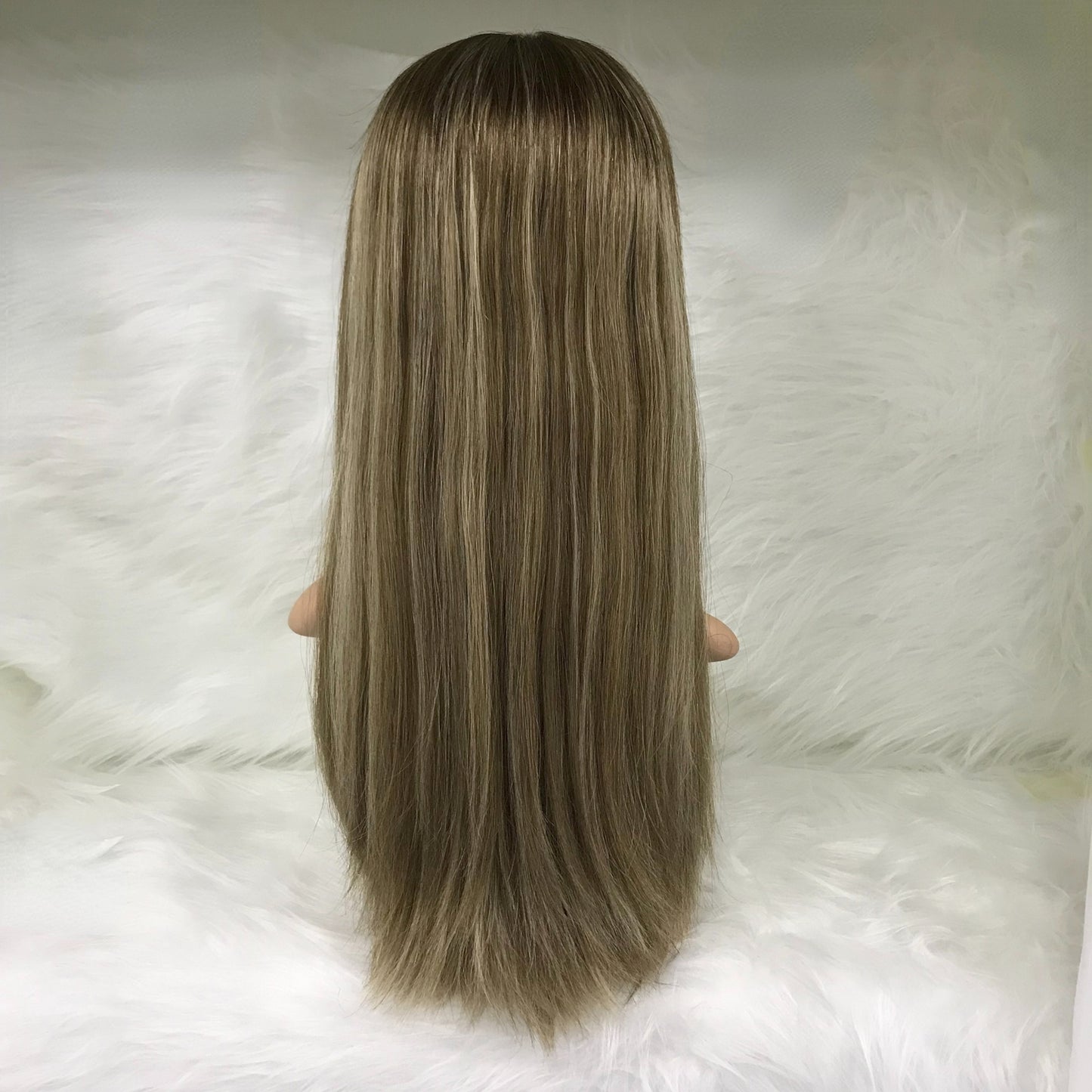 22''KOSHER WOMEN REALITY NATURAL LOOKING LACE TOP WITH LACE FRONT WIG