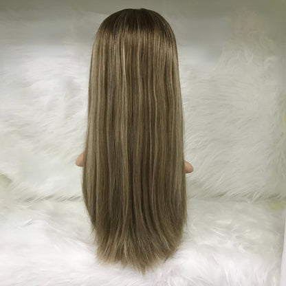 22''KOSHER WOMEN REALITY NATURAL LOOKING LACE TOP WITH LACE FRONT WIG