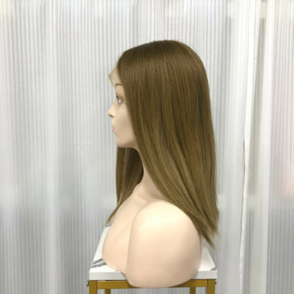 3"×5"LACE TOP RAW HUMAN HAIR 18'' HIGH DOUBLE DRAWN KOSHER WOMEN WIG