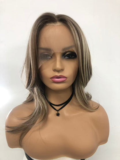 Lace Front Synthetic Wigs: Long Straight Weft Back Wigs for Women