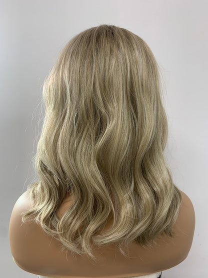 SKIRUEDAWIGS Mid Length Curly Wavy Wig | Mono Top Breathable Cap | Glueless Heat-Friendly Synthetic