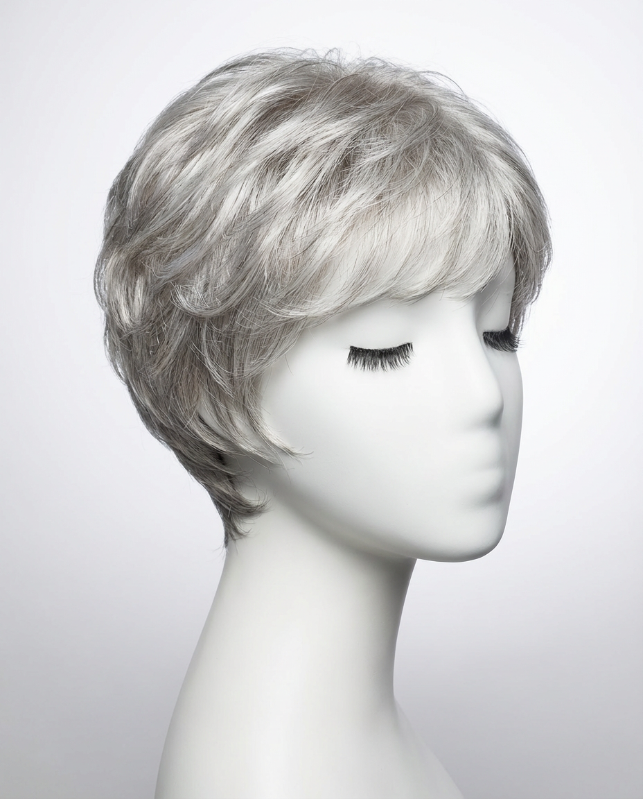 Monofilament Top Weft Back Short Straight Synthetic Wigs for Women - Natural Look and Comfort