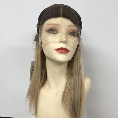 BLACK ROOT SINGLE COLOR RAW HAIR KOSHER LADY LACE 16'' WIG