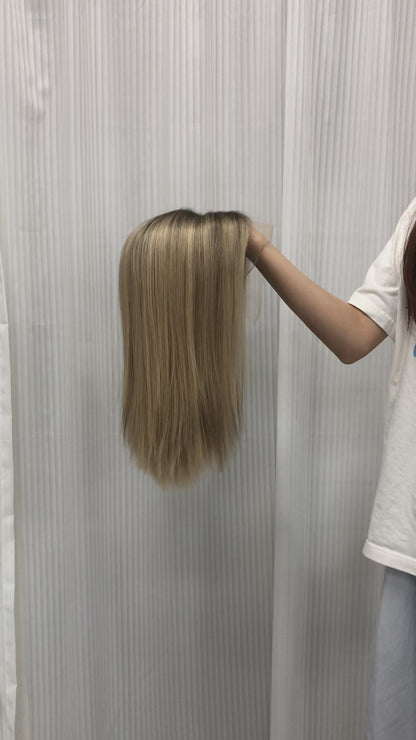 BLACK ROOT SINGLE COLOR RAW HAIR KOSHER LADY LACE 16'' WIG