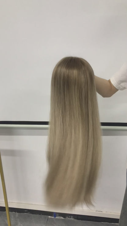 3“*5”HD LACE TOP WITH LACE FRONT 100% NATURAL HAIR KOSHER WOMEN'S WIG