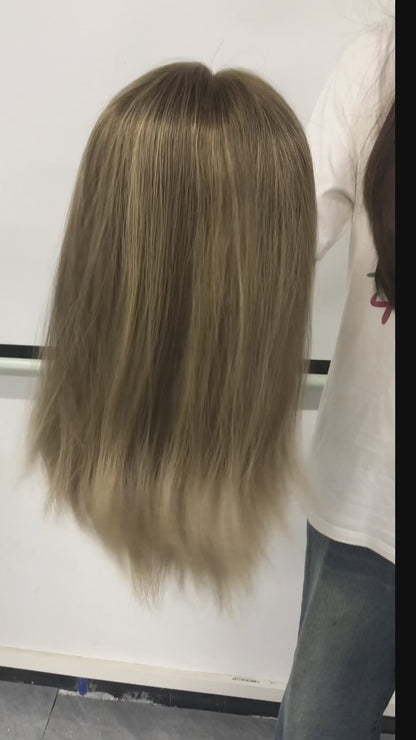 20'' REAL HAIR TRANSPARENT HD LACE TOP WITH LACE FRONT NATURAL LOOKING KOSHER WIG