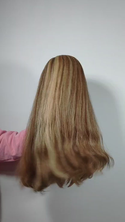 WHITE WOMEN 4“*4”SILK TOP  KOSHER WIG