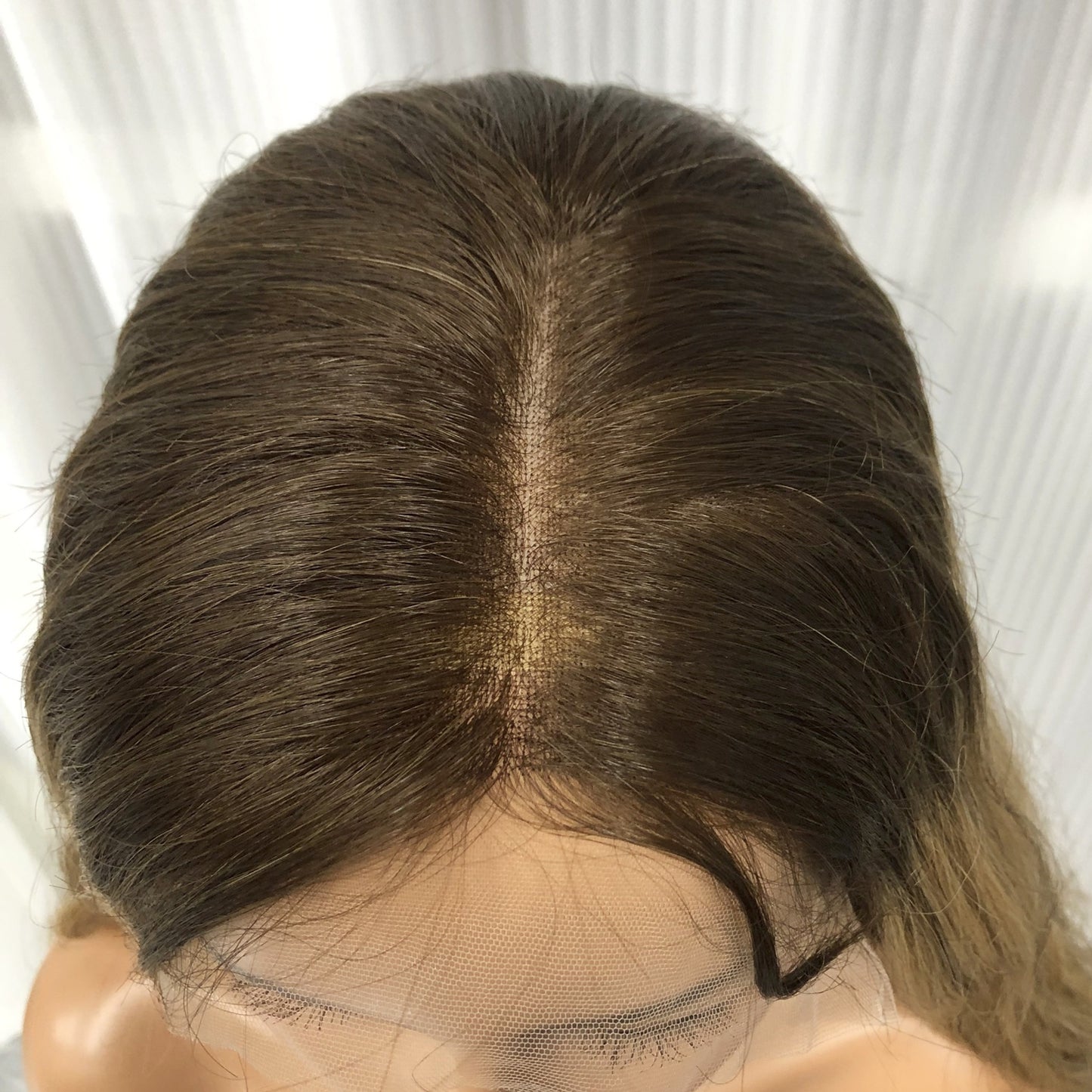 18'' FREE PART WAVEY RAW HAIR LACE TOP WITH SILK CLOTH JEWISH YOUNG WOMEN WIG