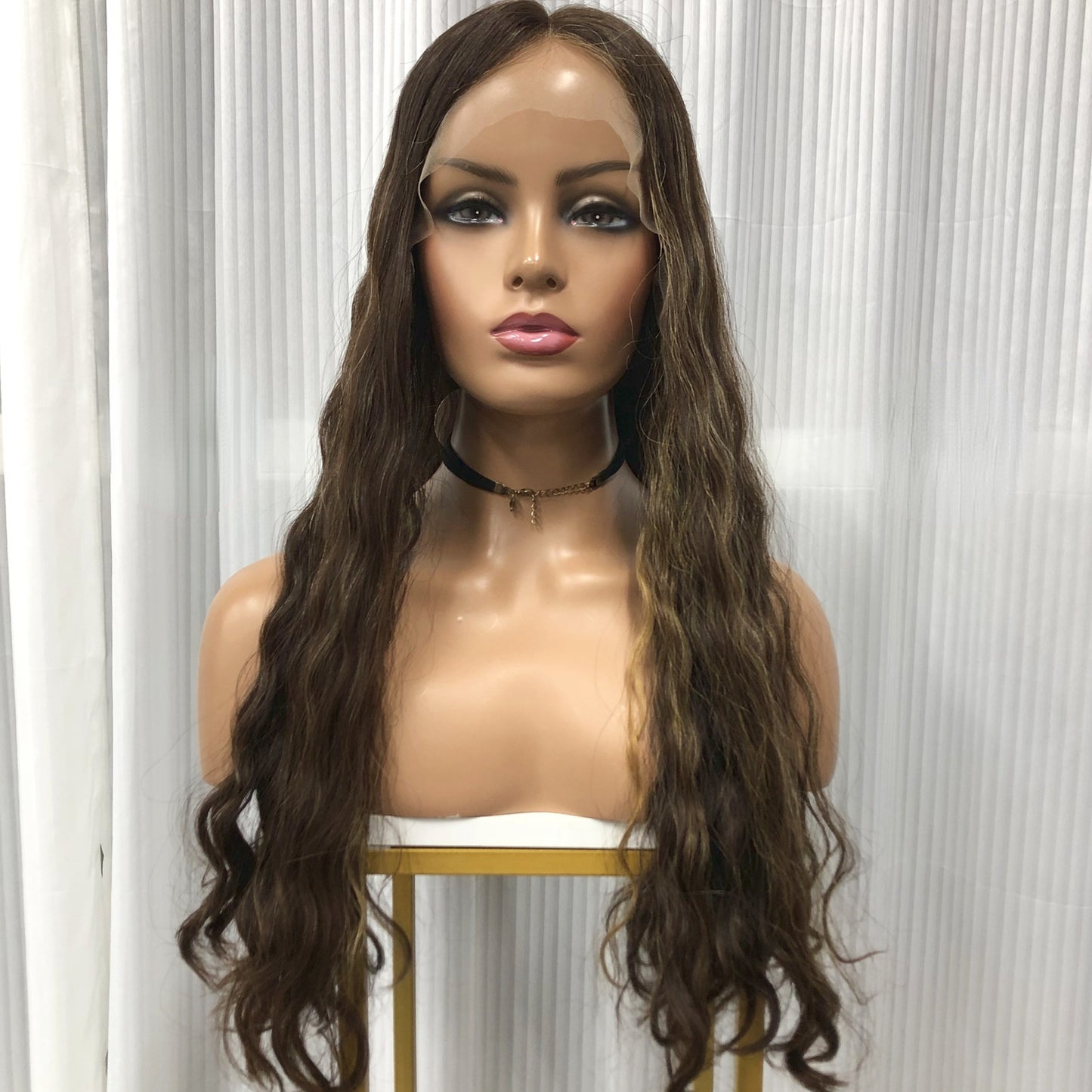 JEWISH WOMEN CURLY SWISS LACE FRONT WIG