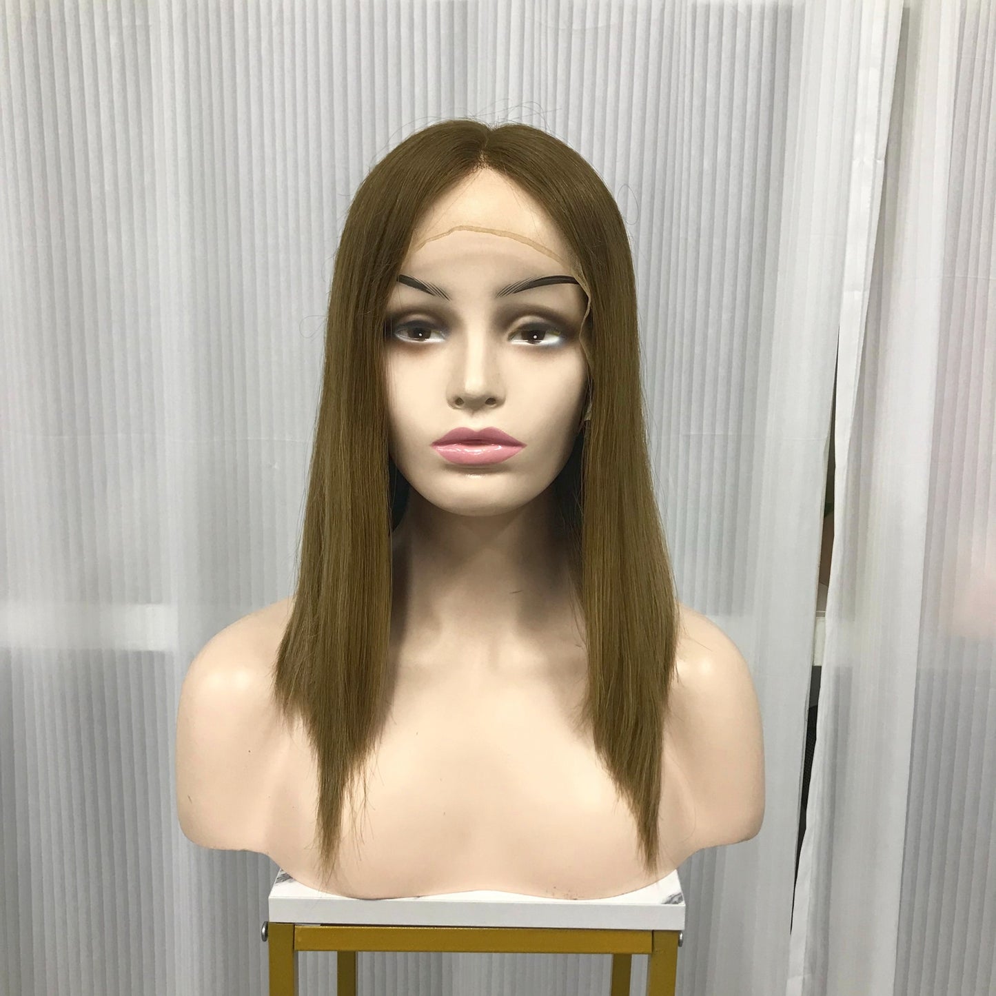 3"×5"LACE TOP RAW HUMAN HAIR 18'' HIGH DOUBLE DRAWN KOSHER WOMEN WIG
